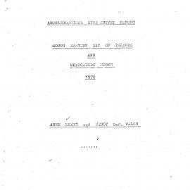 Archaeological site survey report. South Eastern Bay of Islands and Whangaruru north