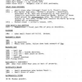 Notes from Catalogue belonging to Stanton Booth, Kerikeri