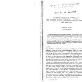 Organisation and Ontology. The origins of the Northern Maori Chiefdom, NZ