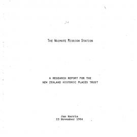 The Waimate Mission Station. A research report for the NZ Historic Places Trust