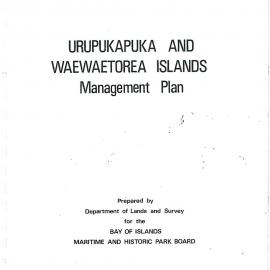 Urupukapuka and Waewaetorea Islands Management Plan