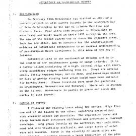 Motukiekie archaeological survey