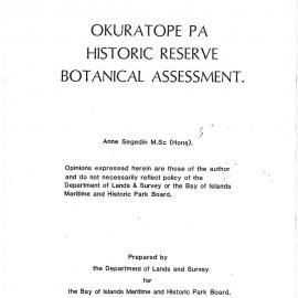 Okuratope Pa Historic Reserve Botanical assessment