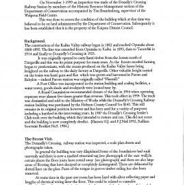 An Inspection of Donnelly's Crossing Railway Station