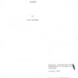  Preliminary report on an excavation at site N14-247, Opononi