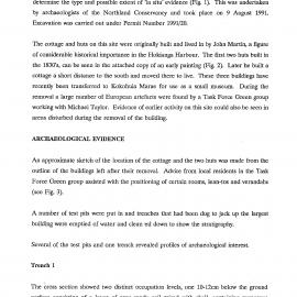 A test excavation at the site of John Martins cottage, Omapere