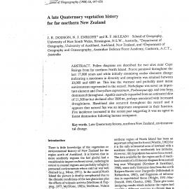 A late Quaternary vegetation history for far northern New Zealand
