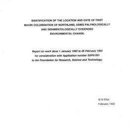 Identification of the location and date of first maori colonisation of Northland, using palynologically and sedimentologically e