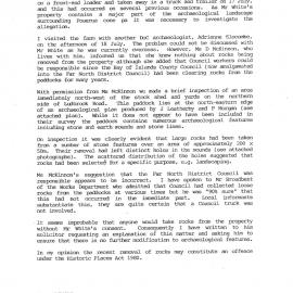  Pouerua. Removal of rocks from archaeological features