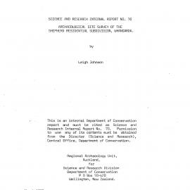Archaeological site survey of the Sheperd residential subdivision, Whangaroa