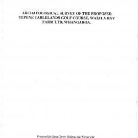 Archaeological survey of the proposed Tepene Tablelands Golf Course, Waiaua Bay Farm Ltd, Whangaroa