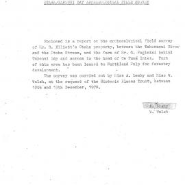 Otaha.Taronui Bay archaeological field study