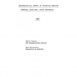 Archaeological survey of potential barging terminal locations, Pouto Peninsula.