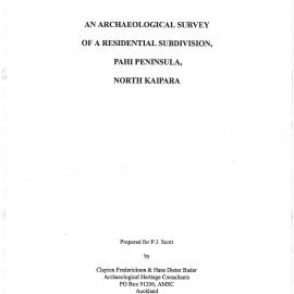An archaeological survey of a residential subdivision, Pahi Peninsula, North Kaipara