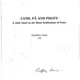 Land, Pa and Polity. A study based on the Maori fortifications of Pouto