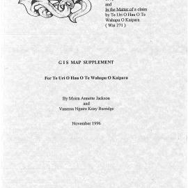 GIS Map supplement for Te Uri O Hau O Te Wahapu O Kaipara