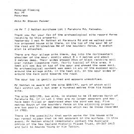 Correspondence re purchase lot 1 Parakura Road, Kaiwaka