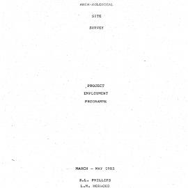 Otamatea District archaeological site survey. Project Employment Programme