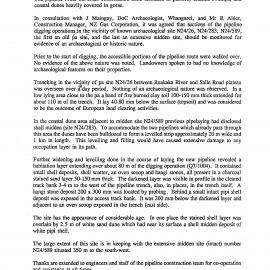 Marsden Point - Salle Road natural gas pipeline. Archaeological monitoring July-August 1993