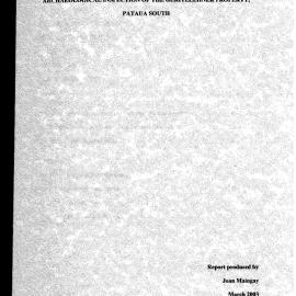 Archaeological inspection of the Geritzlehner Property, Pataua South