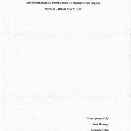 Archaeological inspection of midden site Q06-543 Tangatu Road, Ngunguru