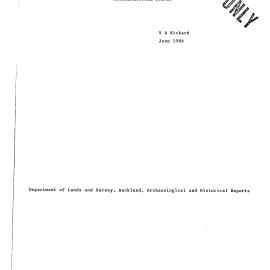  Whangarei County Crown Reserves archaeological survey