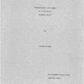 Archaeological site survey of a section of Raumanga Valley
