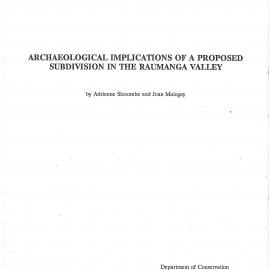 Archaeological implications of a proposed subdivision in the Raumanga Valley