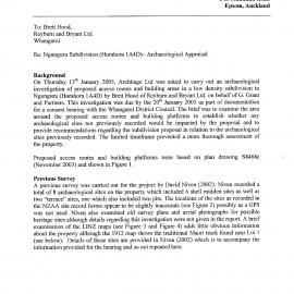 Ngunguru subdivision (Horahora 1A4D) Archaeological appraisal
