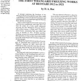 The first Whangarei freezing works at Reotahi 1912 - 1921