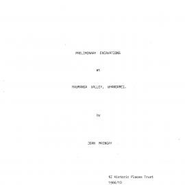 Preliminary excavations at Raumanga Valley - Whangarei.