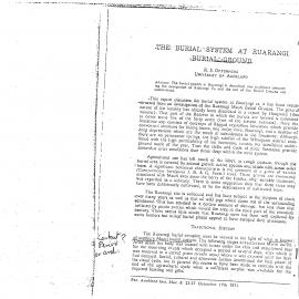 The burial system at Ruarangi Burial Ground