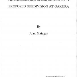 Archaeological inspection of a proposed subdivision at Oakura