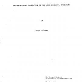 Archaeological inspection of the Jull property, Whananaki