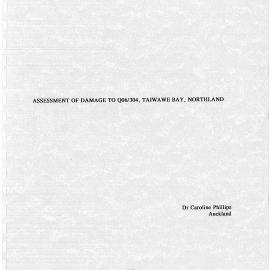 Assessment of damage to Q06-304, Taiwawe Bay, Northland