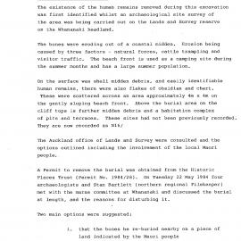  North Whananaki. Burial Excavation Report