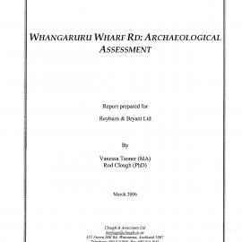 Whangaruru Wharf Rd. Archaeological assessment