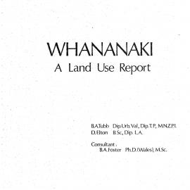 Whananaki. A land use report