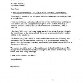 Archaeological sites Lot 1 DP 164678, Urquharts Bay