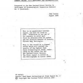 Aupouri sand dunes archaeological study: Summary Report, site management and recommendations