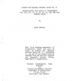 Archaeological site survey of compartments 237, 228, 227, 72, 71, 65, 63, 50, 1001, 1002 Aupouri Forest