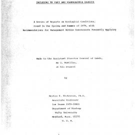 The North Cape area of New Zealand, Including Te Paki and Parengarenga Harbour. A series of reports on ecological conditions