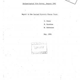 Houhora - Mt Camel, Archaeological Site Survey, January 1980