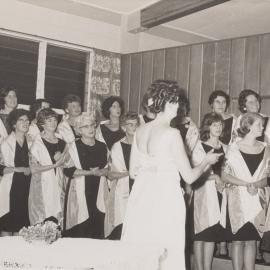 Whangarei Homemakers' Choir entertaining Prime Minister Keith Holyoake and Mrs Holyoake mid 1960s