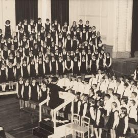 Whangarei Primary Schools choirs at Whangarei Town Hall mid-late 1960s