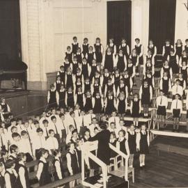 Whangarei Primary Schools choirs at Whangarei Town Hall mid-late 1960s