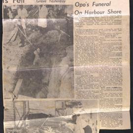 Many tears at Opo's funeral on harbour shore