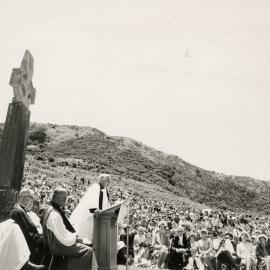 Reverend R E Marsden at Oihi during 150th Celebrations of Samuel Marsden's Arrival 