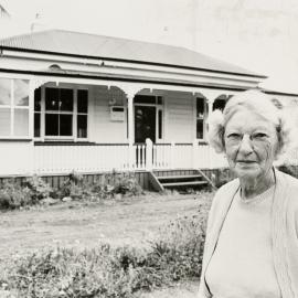 Cicely Lupton in front of the Lupton home
