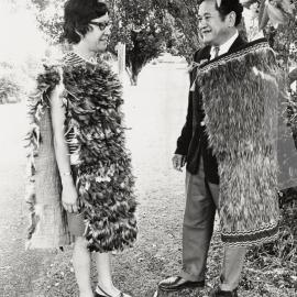 Violet and Hemi (Jim) Pou Presented with Feather Cloaks